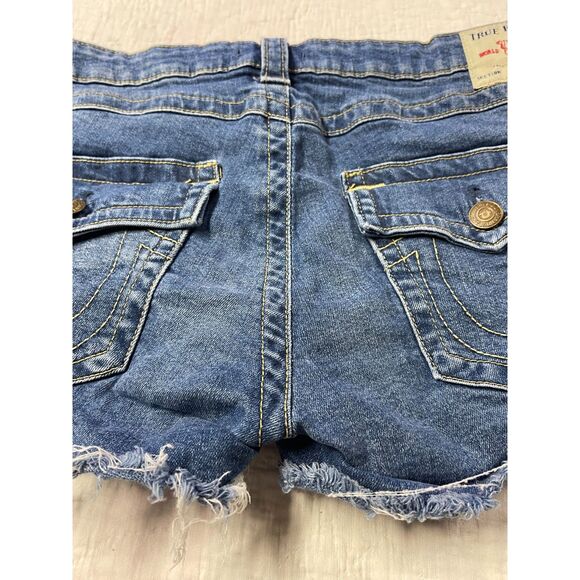 Vintage Y2K True Religion Joey Low Rise Cut Off Denim Shorts, Size 32- Size 14 - Picture 4 of 13